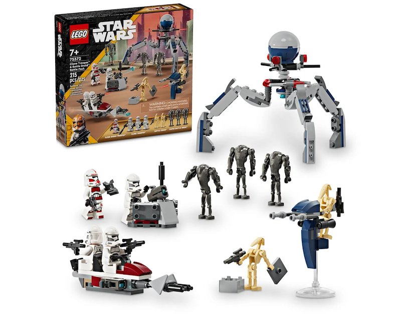 Lego - Star Wars Clone Trooper E Battle Droid 75372, Multicolore
