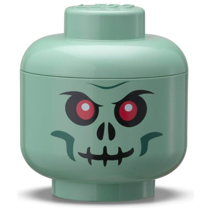 Lego storage head mini, contenitore testa di scheletro verde sabbia, impilabile, senza BPA, 0,36 L, organizer giocattoli Lego storage head mini, contenitore testa di scheletro verde sabbia, impilabile, senza BPA, 0,36 L, organizer giocattoli