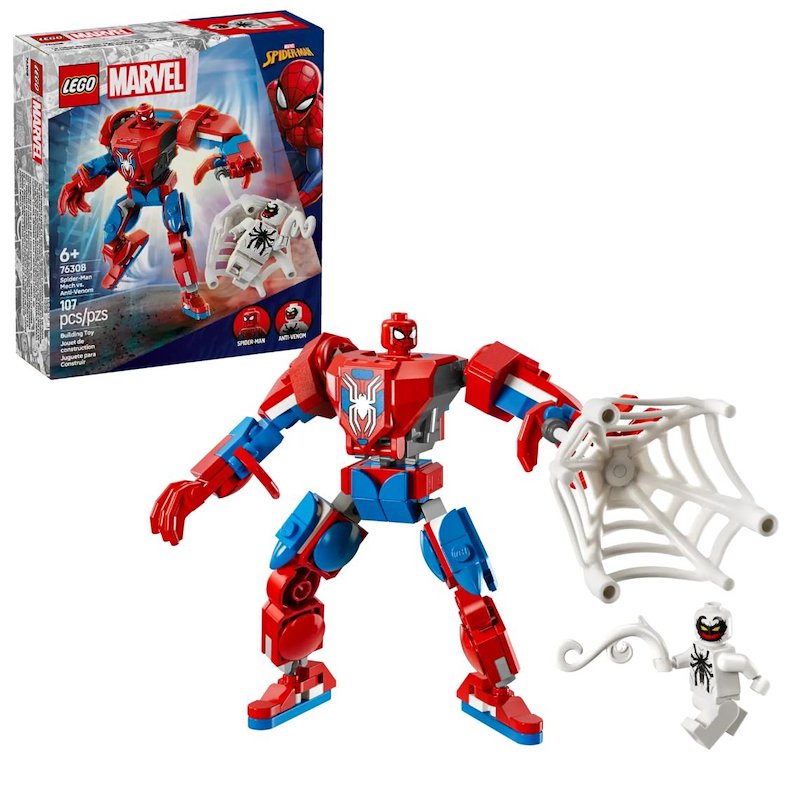 Lego - Super Heroes Mech Spiderman Contro Antivenom 76308, Multicolore