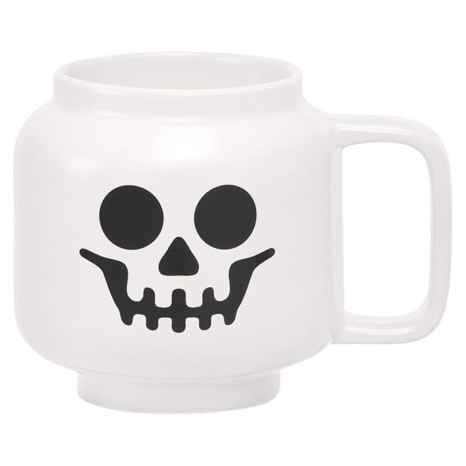 Lego tazza in ceramica grande scheletro Bianco, 530 ml, forma testa minifigura, adatta a lavastoviglie e microonde Lego tazza in ceramica grande scheletro Bianco, 530 ml, forma testa minifigura, adatta a lavastoviglie e microonde