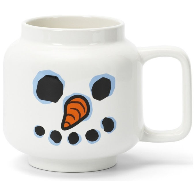 Lego tazza in ceramica Iconic 41460821 pupazzo di neve Snowman large 530 ml bevande calde e fredde regalo lavastoviglie