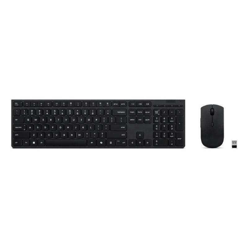 Lenovo 4x31r64328 tastiera mouse incluso ufficio rf senza fili + bluetooth tedesco nero