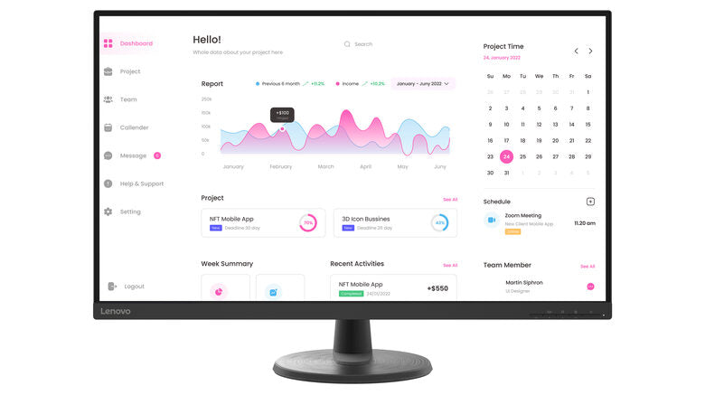 LENOVO D32-40 Monitor, 31,5 ", Full-HD, 1920 x 1080 Pixel, tempo di risposta 4 ms, refresh rate 60 Hz