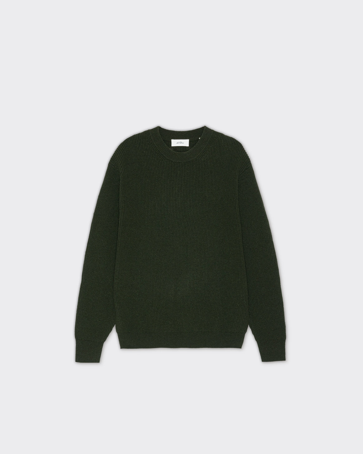 Les Deux Crewneck Knit Wool Rib Knit Rosin Green