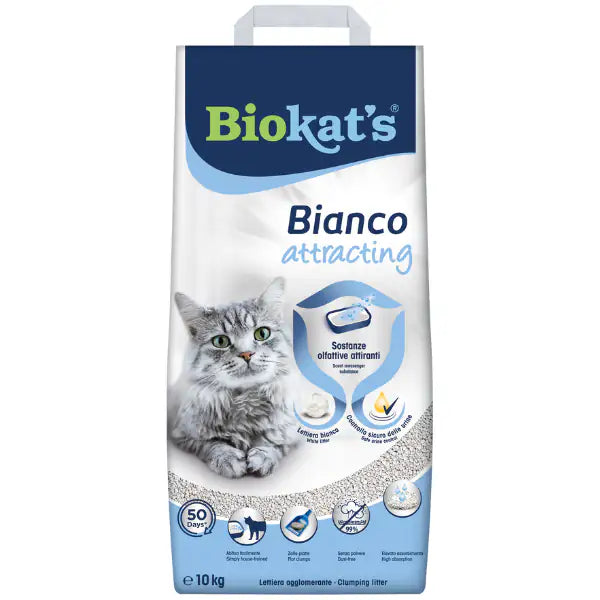 Lettiera agglomerante per gatti in bentonite Biokat's Bianco 10 lt (10 kg) Attracting - Lettiera agglomerante - 1° ORDINE? scegli tra BZR5 - BZR20 + 200 pt fedeltà