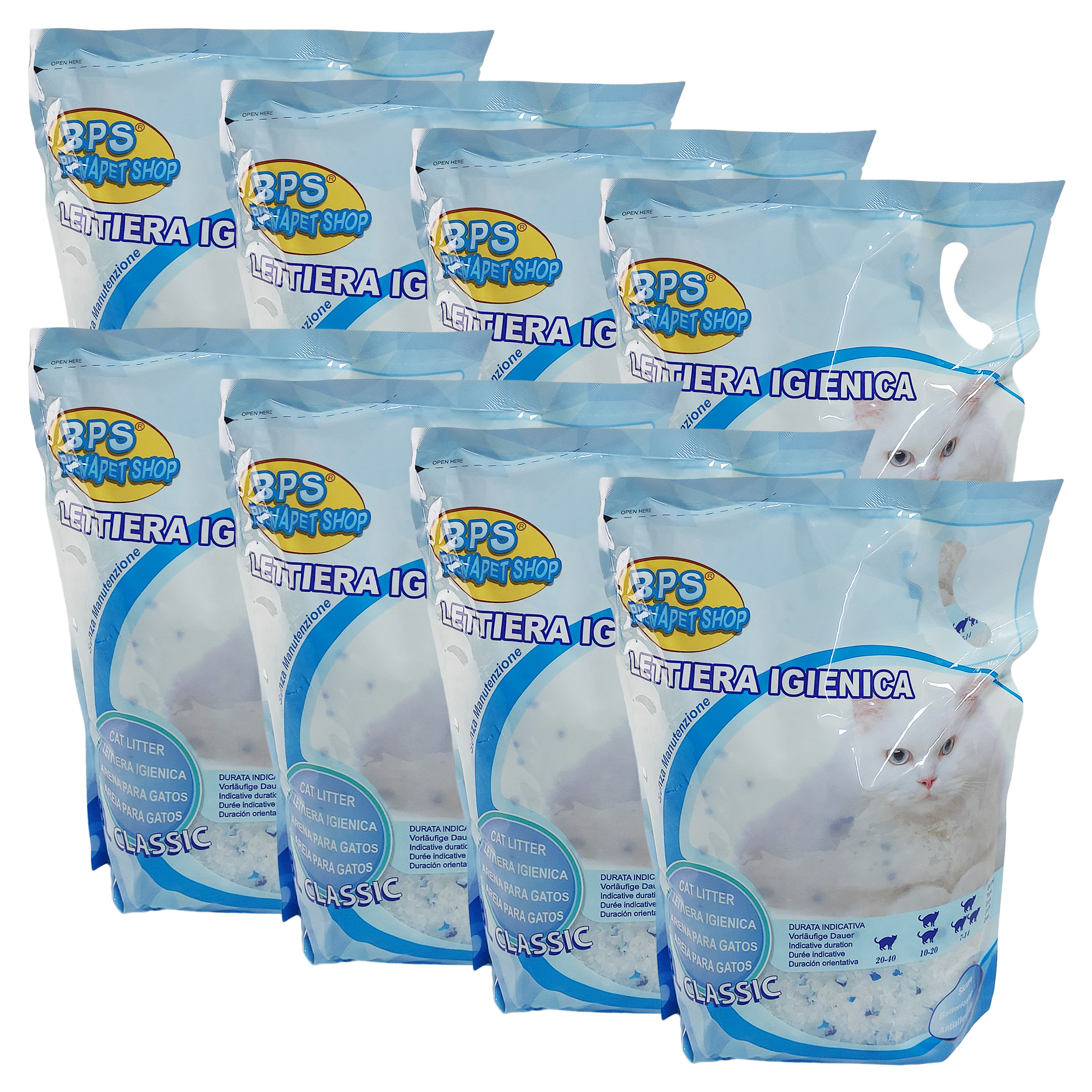 Lettiera Per Gatti 30.4 Litri A Lunga Durata Super Assorbente Con 8 X 3.8L Cristalli Di Silice Deodoranti Per Lettiere Per Gatti