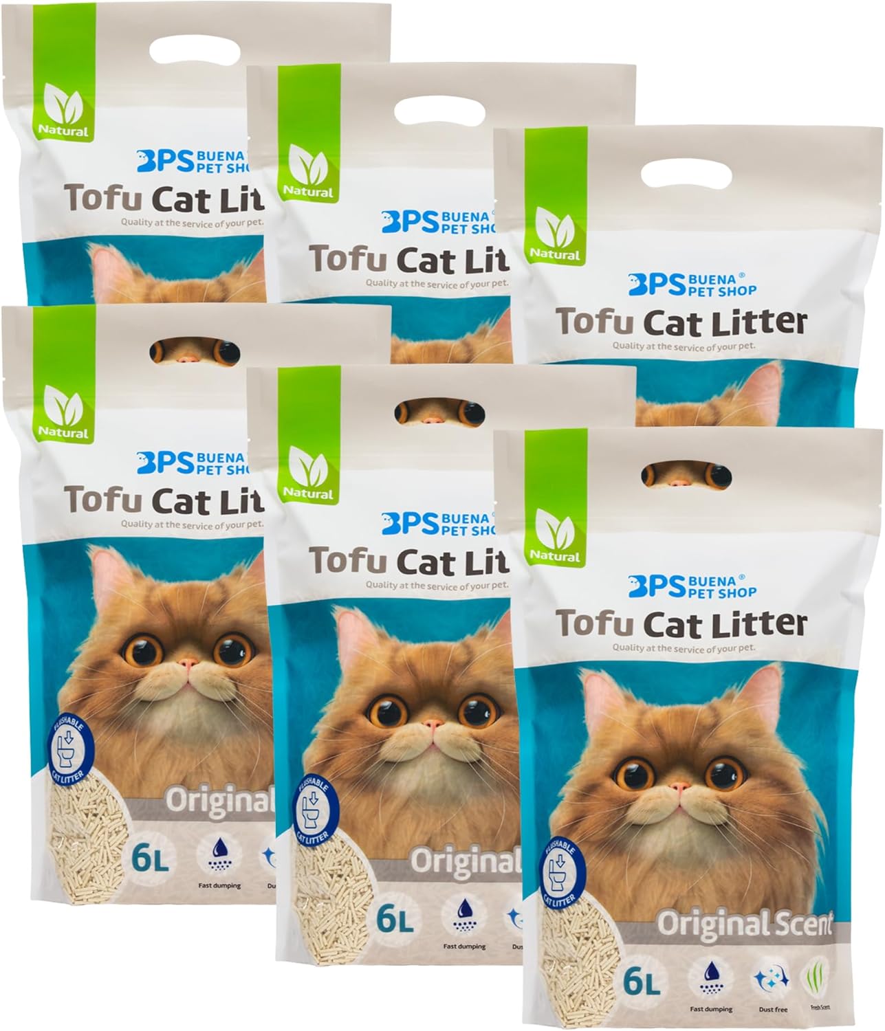 Lettiera Per Gatti GATTO TOFU 36L Tri Lettiera Agglomerante Smaltibile Senza Polvere E Odori, Forniture Per La Pulizia Degli Animali Domestici