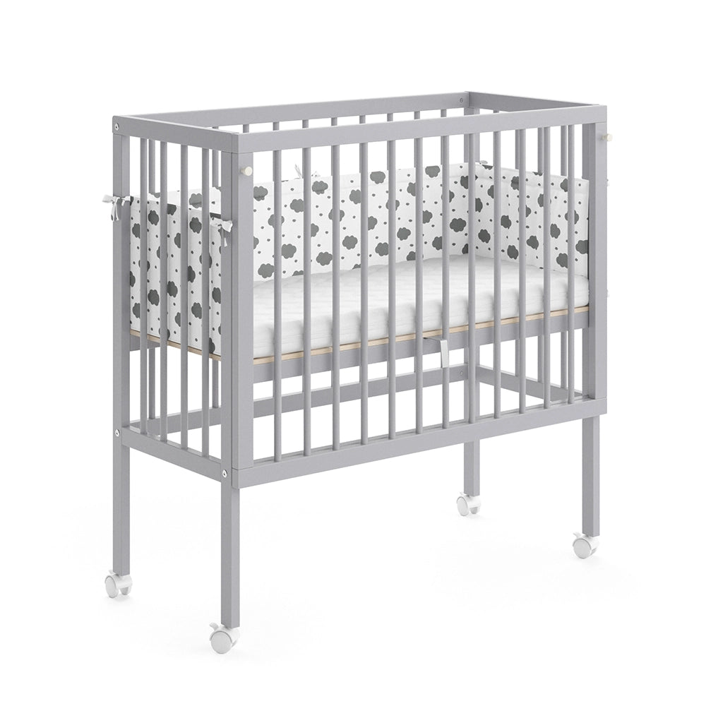 Lettino da attaccare al letto Sophie Grigio 94 x 42.5 cm 2 guide laterali Vitalispa