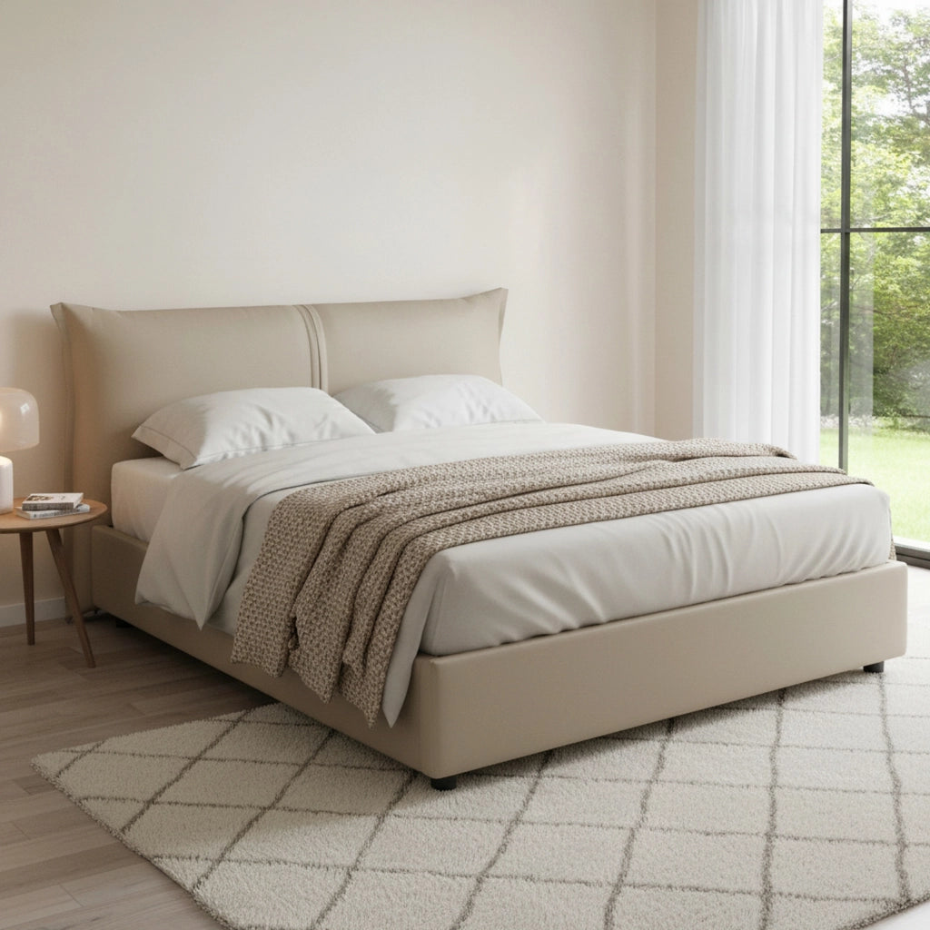 Letto Matrimoniale Abarat, Letto Matrimoniale Sfoderabile Made in Italy, Grigio Tortora