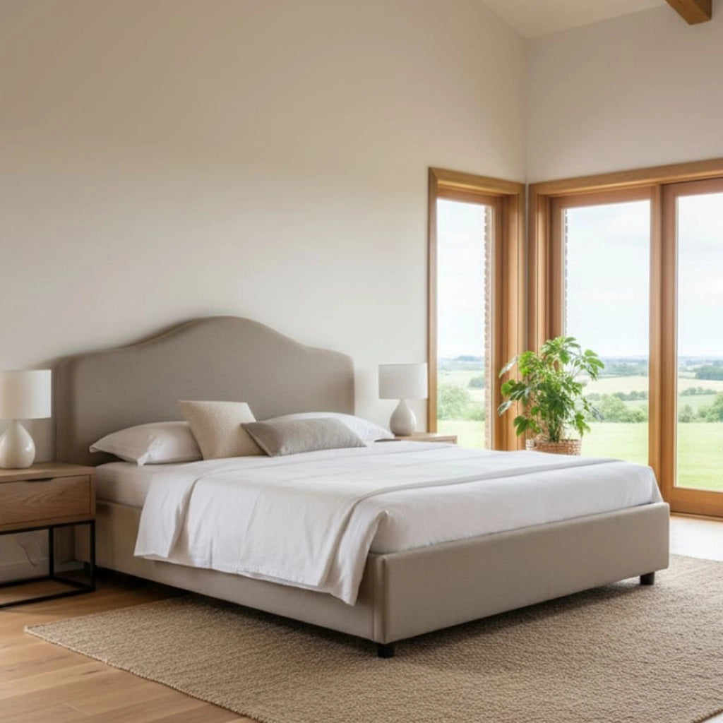 Letto Matrimoniale Abigael, Letto Matrimoniale Sfoderabile Made in Italy, Grigio Tortora