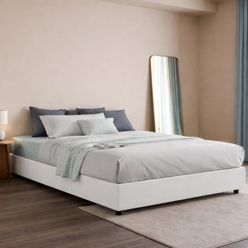 Letto Matrimoniale Alessander, Letto Matrimoniale Materasso Incluso Made in Italy, Bianco