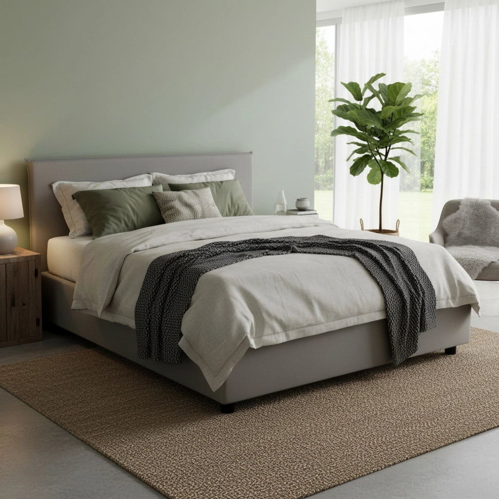 Letto Matrimoniale Anassimene, Letto Matrimoniale Materasso Incluso Made in Italy, Grigio