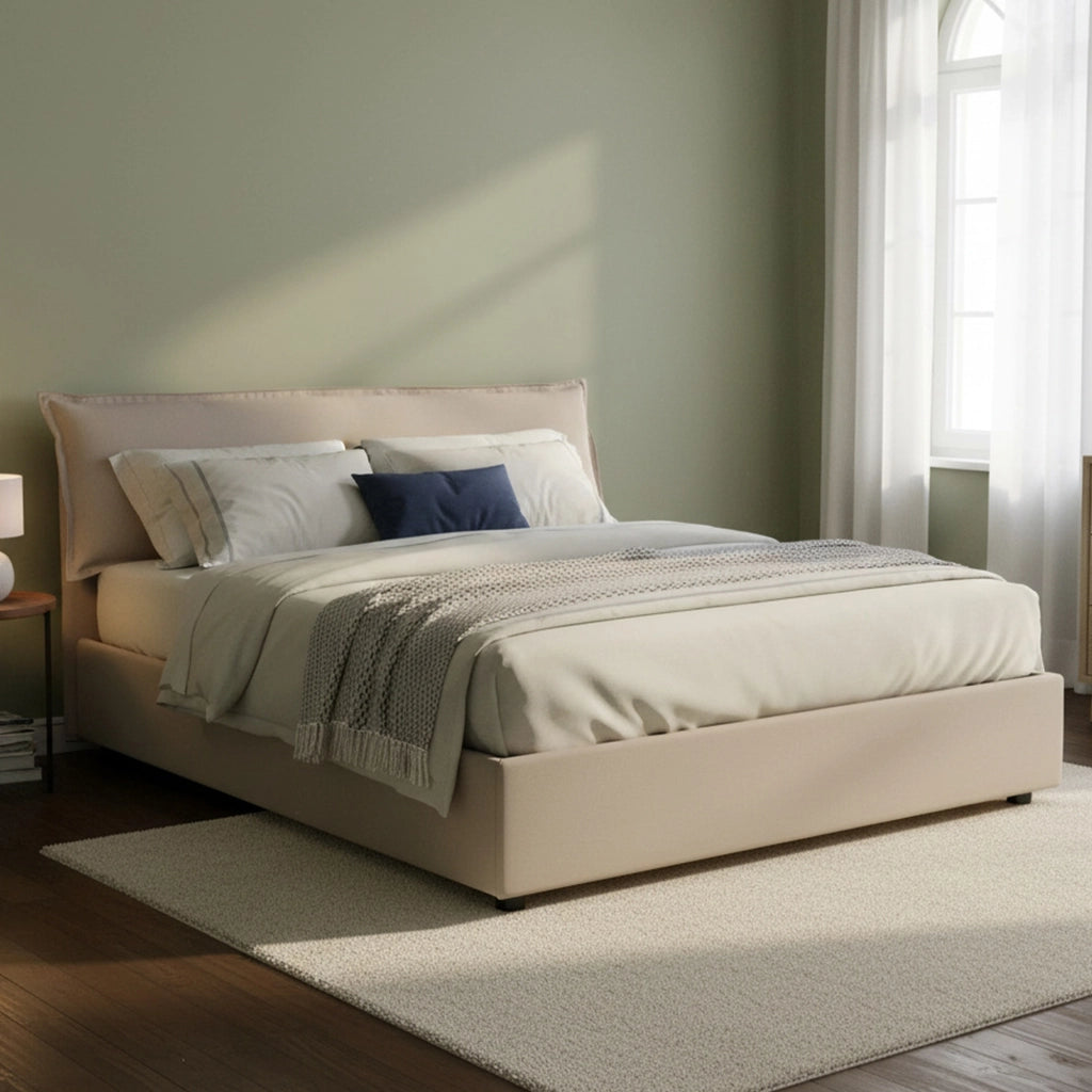 Letto Matrimoniale Apaia, Letto Matrimoniale Sfoderabile Made in Italy, Grigio Tortora