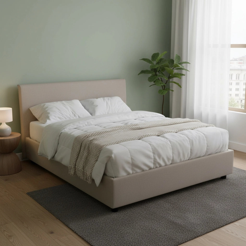Letto Matrimoniale Arcan, Letto Matrimoniale Sfoderabile Made in Italy, Grigio Tortora