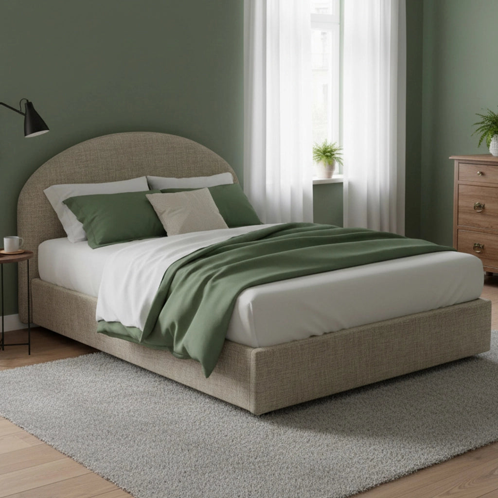 Letto Matrimoniale Archivio, Letto Matrimoniale Sfoderabile Made in Italy, Grigio Tortora