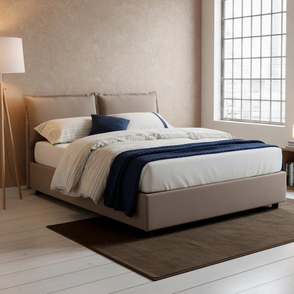 Letto Matrimoniale Aris, Letto Matrimoniale Sfoderabile Made in Italy, Grigio Tortora Letto Matrimoniale Aris, Letto Matrimoniale Sfoderabile Made in Italy, Grigio Tortora