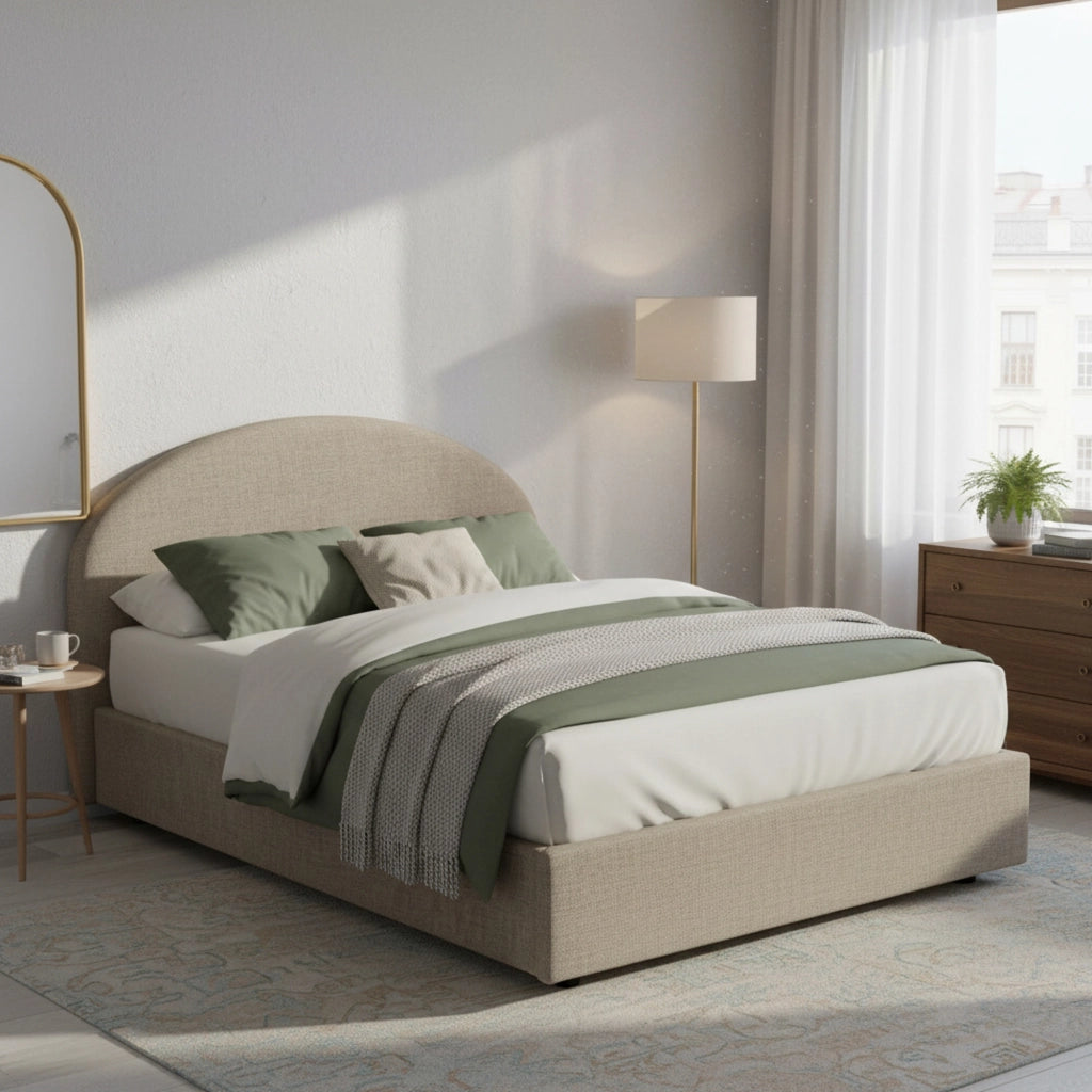 Letto Matrimoniale Fiorella, Letto Matrimoniale Sfoderabile Made in Italy, Grigio Tortora