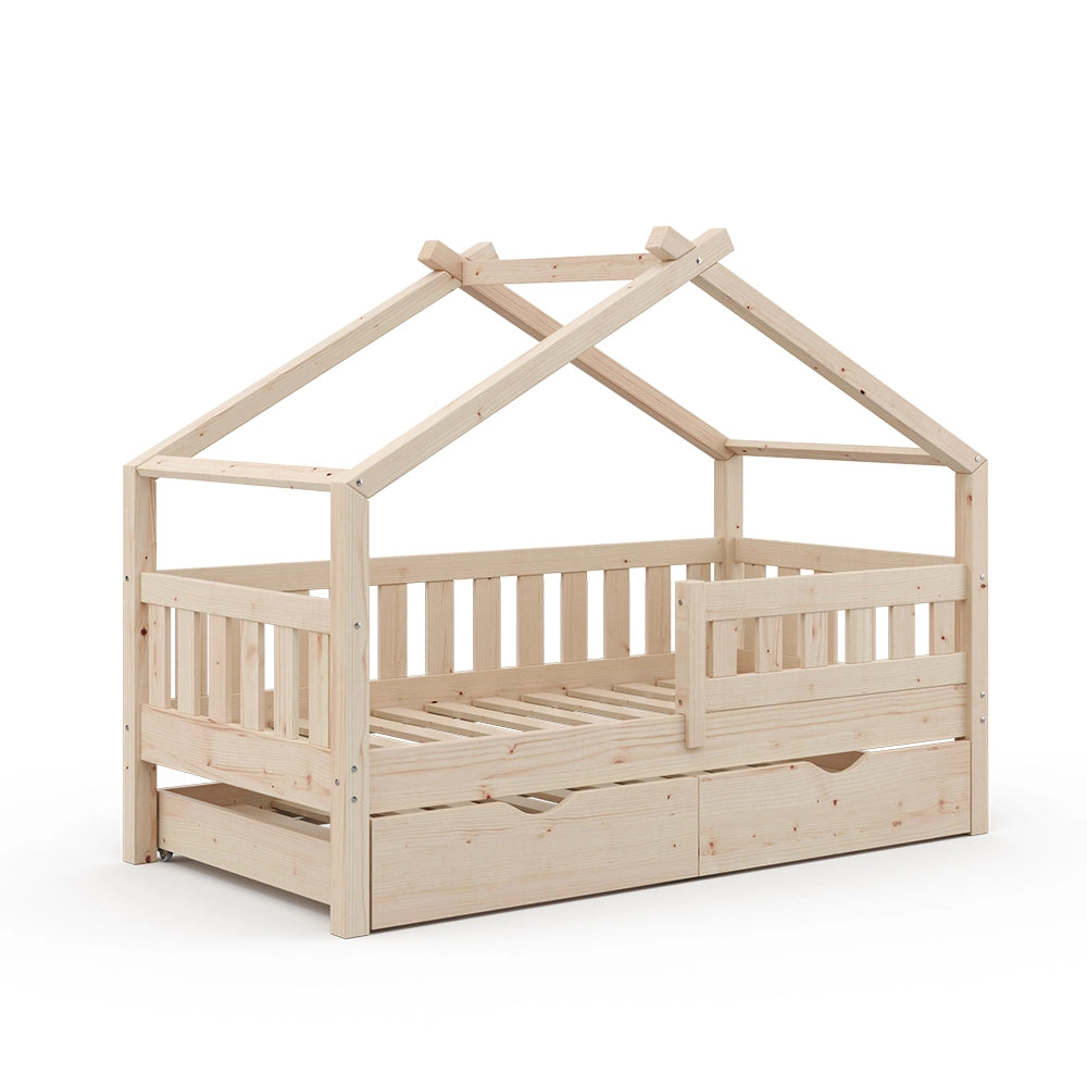 Letto montessori bambini Design Legno 80x160 cm con letto per ospiti Vitalispa