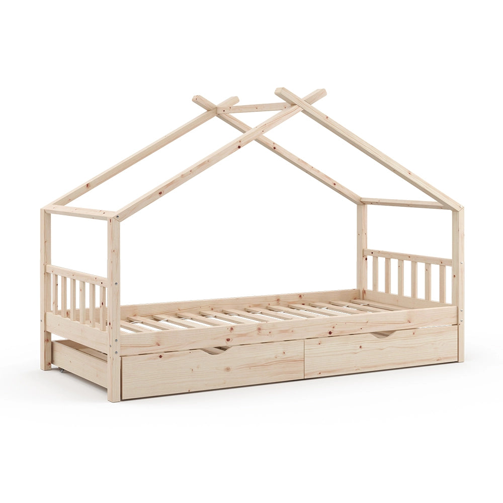 Letto montessori bambini Design Legno 90x200 cm con letto per ospiti Vitalispa