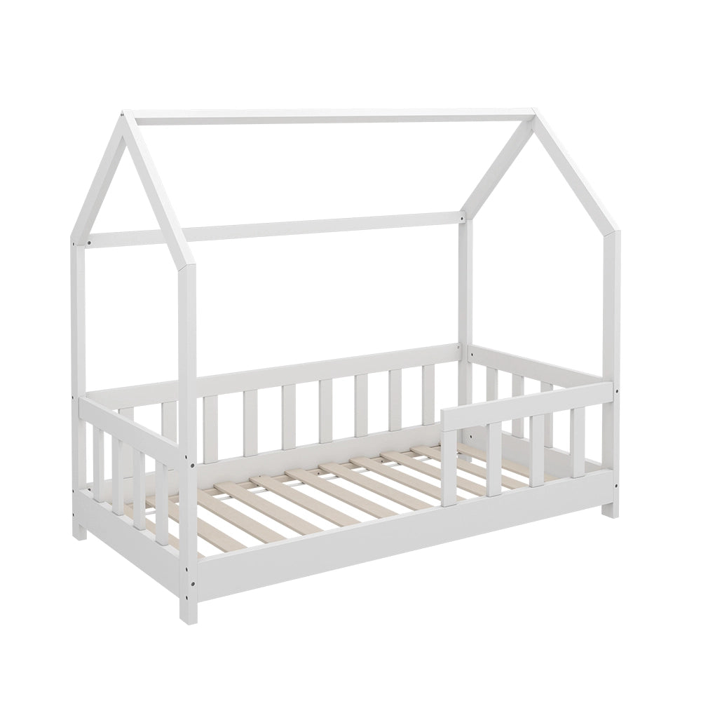 Letto montessori bambini Michelle Bianco 70x140 cm con protezione anticaduta Vitalispa