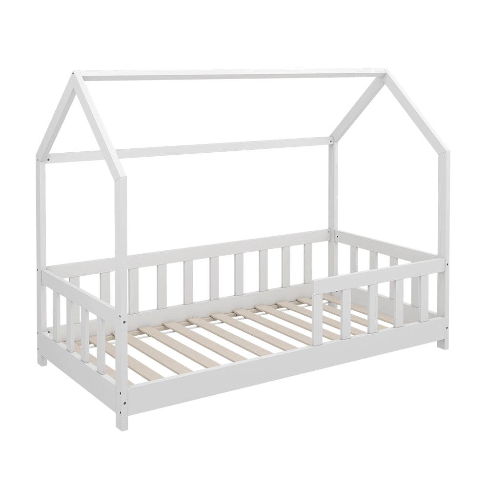 Letto montessori bambini Michelle Bianco 80x160 cm con protezione anticaduta Vitalispa