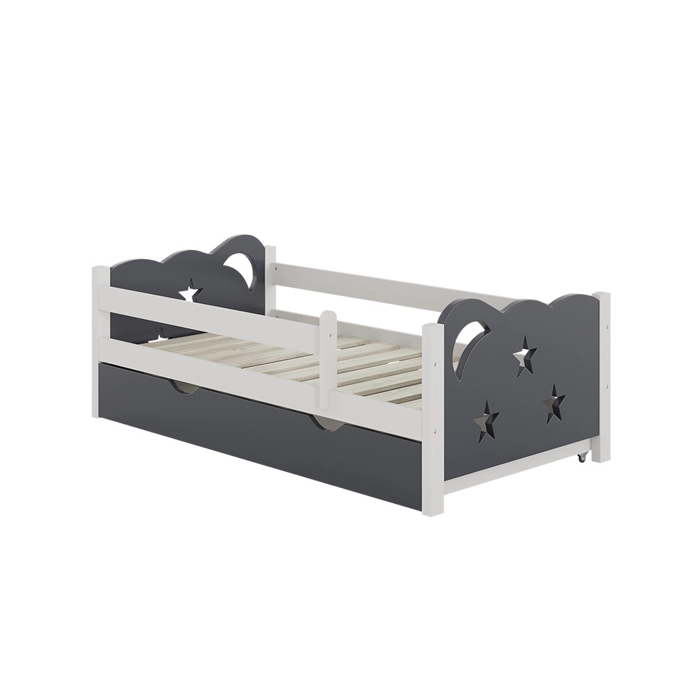 Letto per bambini Jessica Grigio 70x140 cm con cassetto, senza materasso Vitalispa