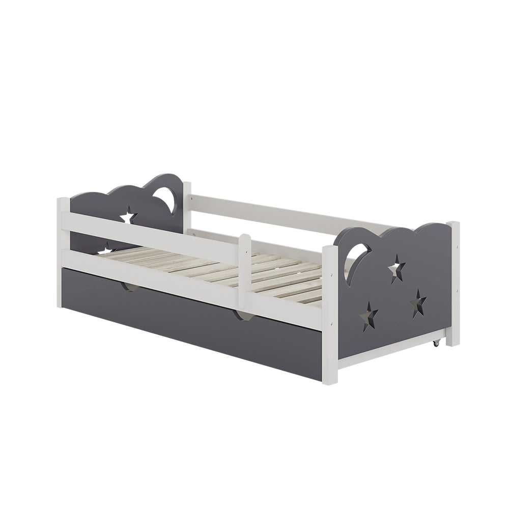 Letto per bambini Jessica Grigio 80x160 cm con cassetto, senza materasso Vitalispa