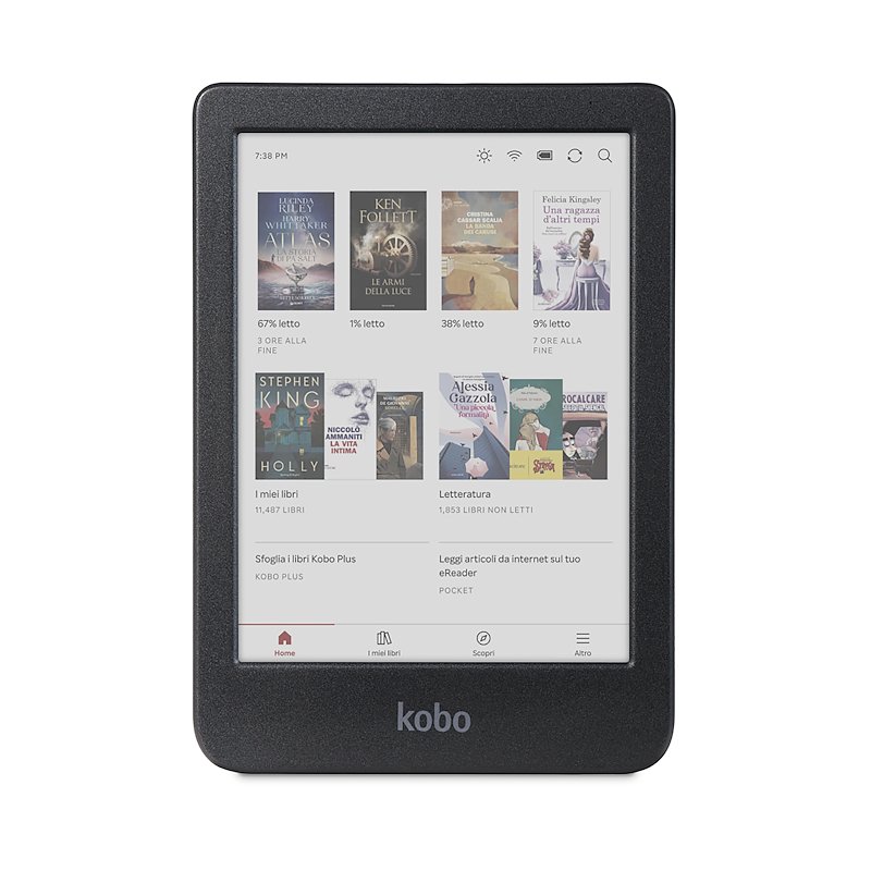 Lettore E-Book KOBO Clara Colour, Nero