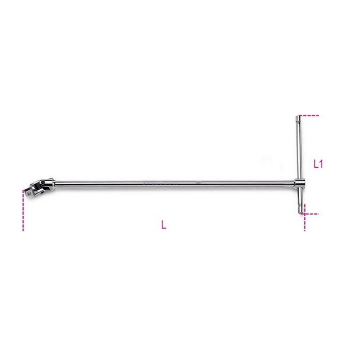 Leva a T con attacco quadro snodo 3/8"M (420mm) 910/40 009100850