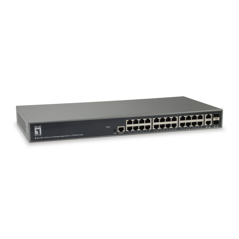 Levelone gel-2681 switch di rete gestito l3 gigabit ethernet (10/100/1000) nero Levelone gel-2681 switch di rete gestito l3 gigabit ethernet (10/100/1000) nero
