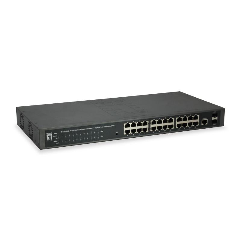 Levelone gep-2652 switch di rete gestito l2 gigabit ethernet (10/100/1000) supporto power over ethernet (poe) grigio