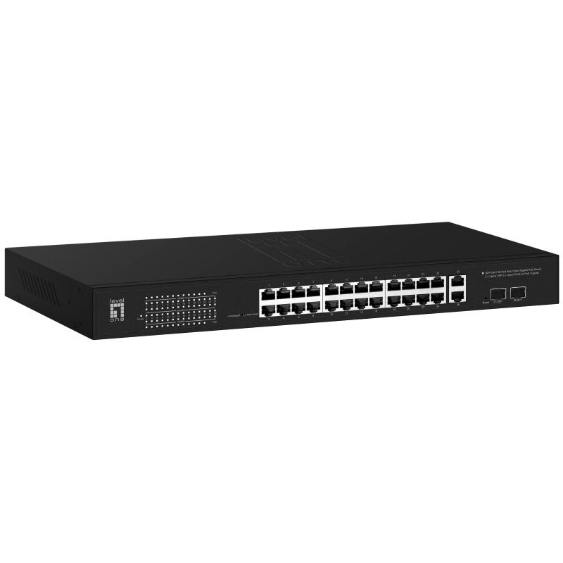 Levelone gep-2841 switch di rete gestito l2 gigabit ethernet (10/100/1000) supporto power over ethernet (poe) 1u nero