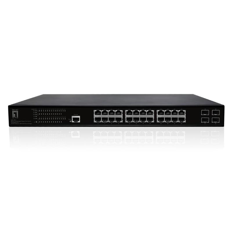 Levelone gep-2861 switch di rete gestito l2 gigabit ethernet (10/100/1000) supporto power over ethernet (poe) 1u nero