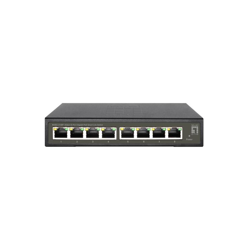 Levelone ges-2108p switch di rete gestito l2 gigabit ethernet (10/100/1000) supporto power over ethernet (poe) nero