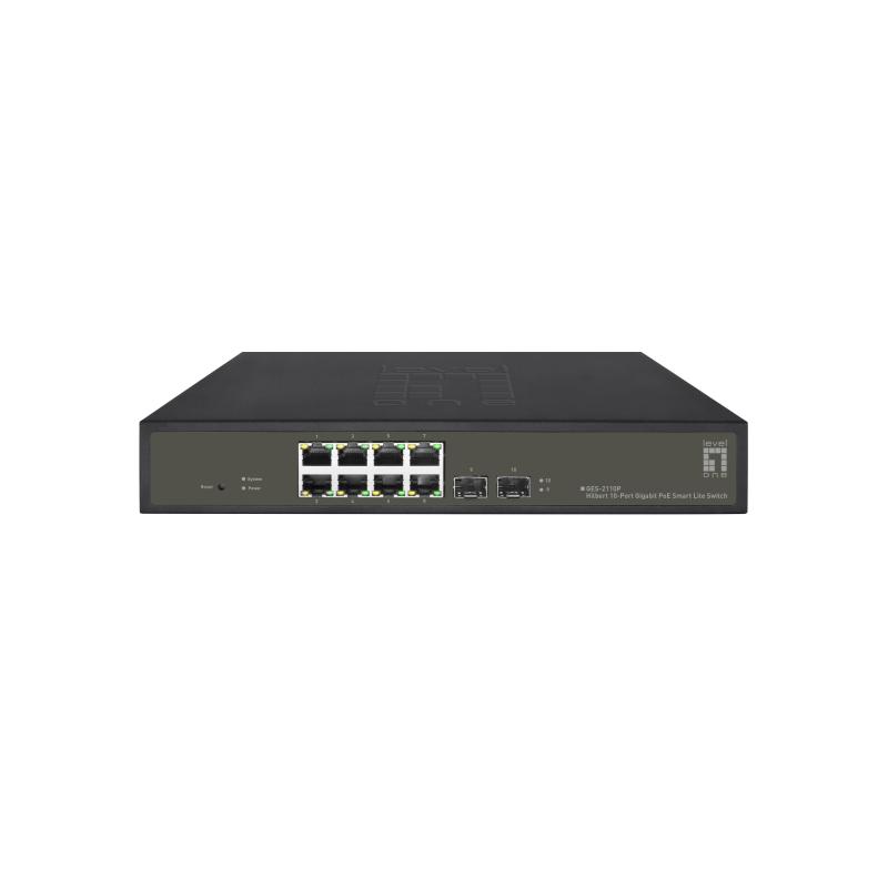 Levelone ges-2110p switch di rete gestito l2 gigabit ethernet (10/100/1000) supporto power over ethernet (poe) nero
