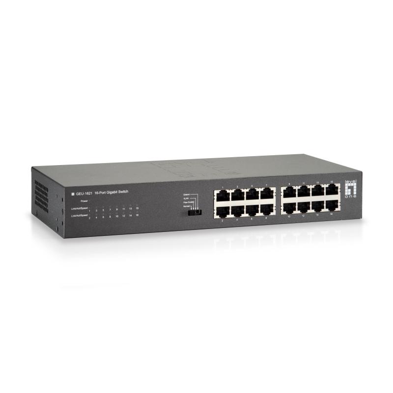 Levelone geu-1621 switch di rete gigabit ethernet (10/100/1000) grigio