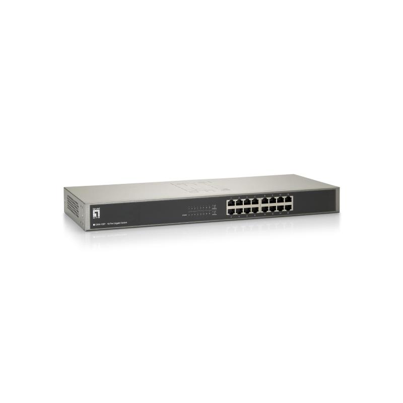 Levelone gsw-1657 switch di rete non gestito gigabit ethernet (10/100/1000) nero, grigio