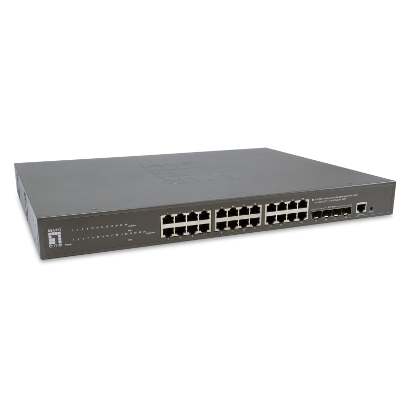 Levelone gtp-2871 switch di rete gestito l3 gigabit ethernet (10/100/1000) supporto power over ethernet (poe) grigio