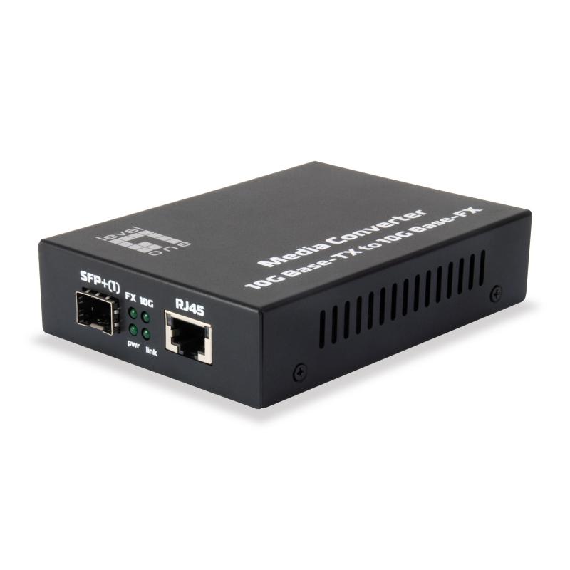 Levelone gvt-0500 convertitore multimediale di rete 10000 mbit/s nero