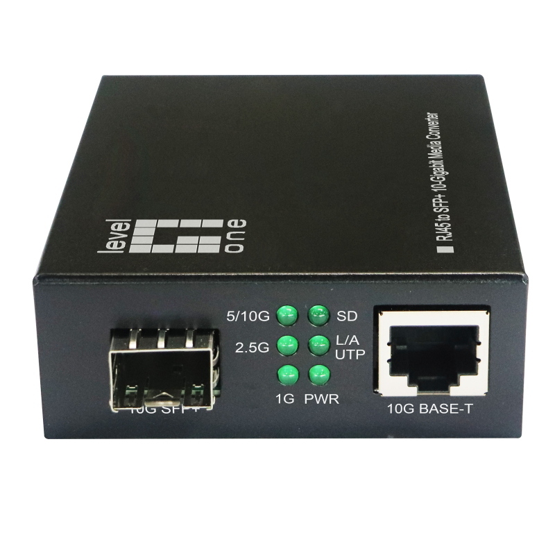 Levelone gvt-2051 convertitore multimediale di rete 10000 mbit/s nero