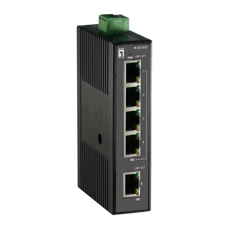 Levelone ies-0500 switch di rete non gestito fast ethernet (10/100) nero