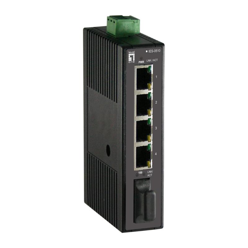 Levelone ies-0510 switch di rete non gestito fast ethernet (10/100) nero