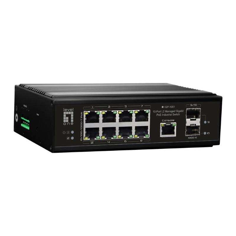 Levelone igp-1061 switch di rete gestito l2 gigabit ethernet (10/100/1000) supporto power over ethernet (poe) nero
