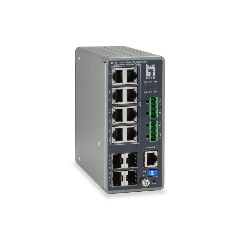 Levelone igp-1271 switch di rete gestito l3 gigabit ethernet (10/100/1000) supporto power over ethernet (poe) grigio