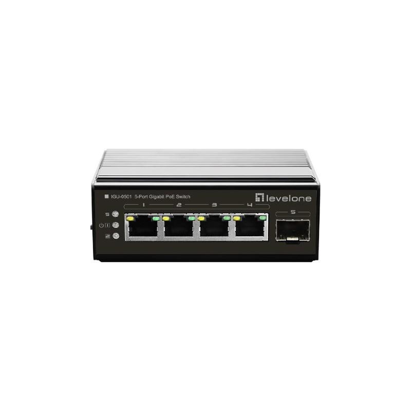 Levelone igu-0501 switch di rete gigabit ethernet (10/100/1000) supporto power over ethernet (poe) nero
