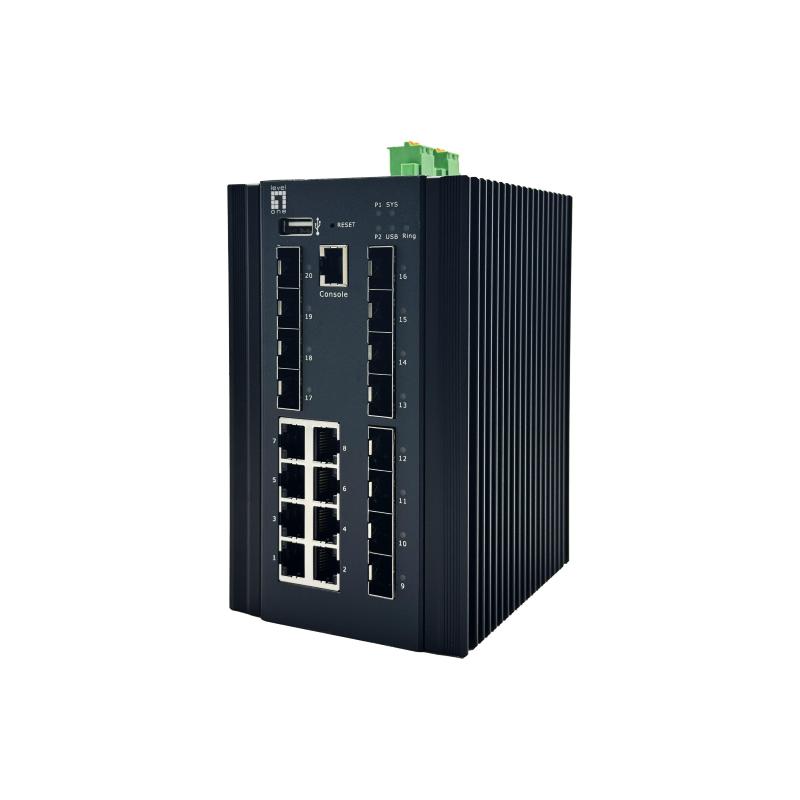 Levelone igu-2072 switch di rete gestito l2+ gigabit ethernet (10/100/1000) nero