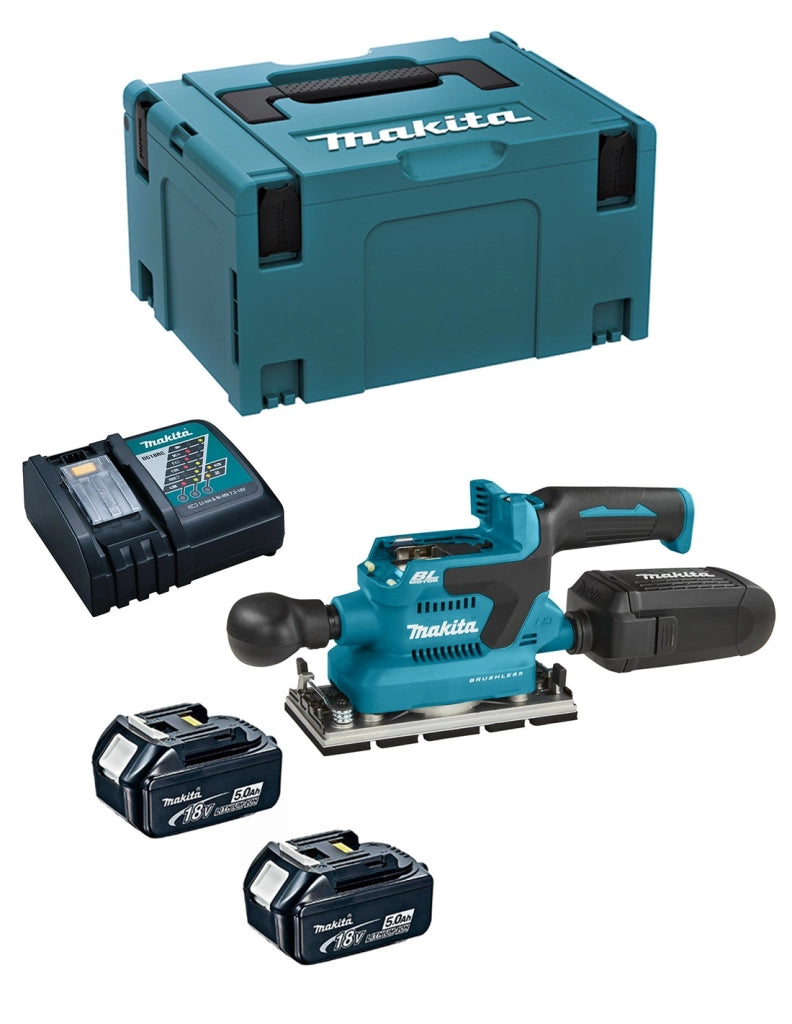 Levigatrice Orbitale MAKITA DBO380RTJ (2 x 5,0 Ah + DC18RC + MAKPAC 3)