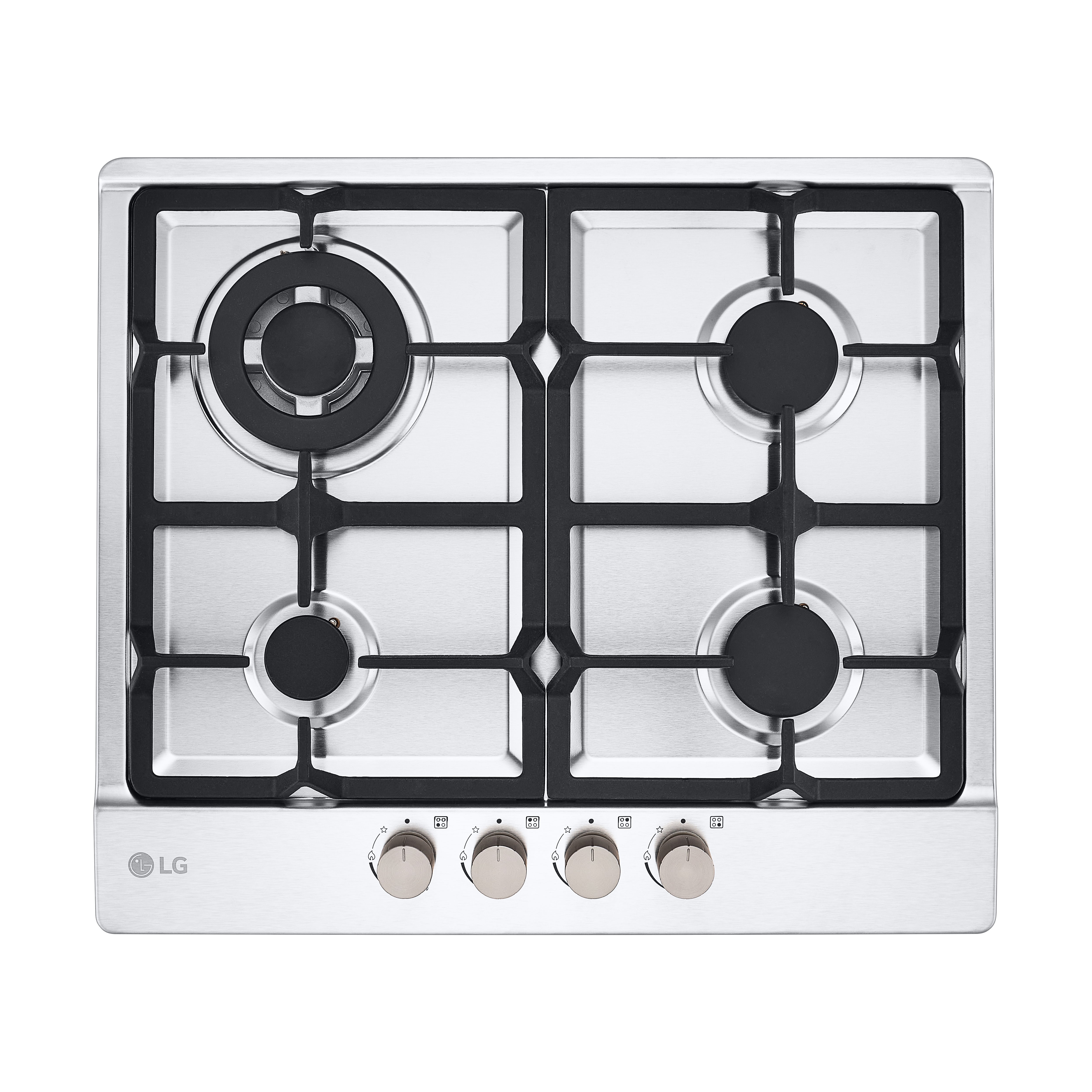 LG CBGZ2414S PIANO COTTURA GAS, 4 zone di cottura, dimensioni: L 59,4 cm, P 51,4 piano in Acciaio inossidabile, Inox