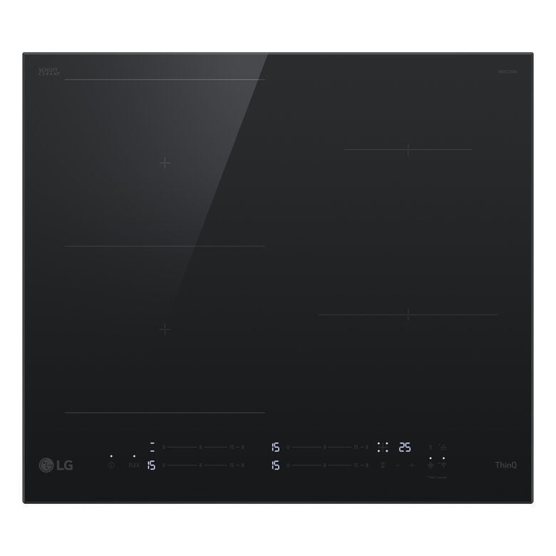 LG CBIZ2435B PIANO COTTURA A INDUZIONE, 4 zone di cottura, dimensioni: L 59 cm, P 52 piano in Vetroceramica, Nero