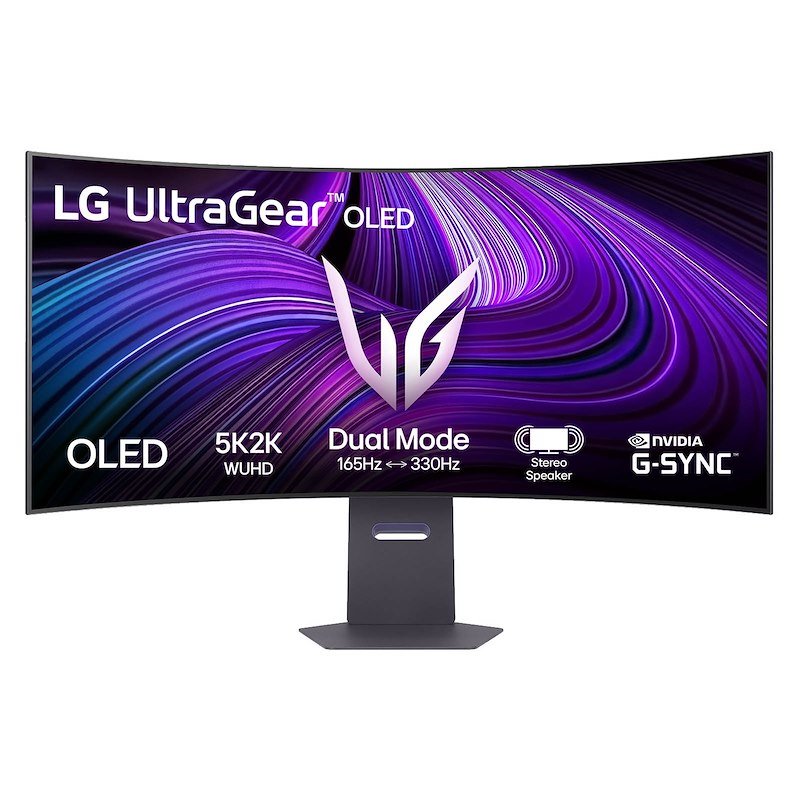 LG UltraGear OLED 45GX950A Monitor Gaming Curvo, 44,5 ", UHD 5K, 5120 x 2160 Pixel, tempo di risposta 0,03 ms, refresh rate 165 Hz